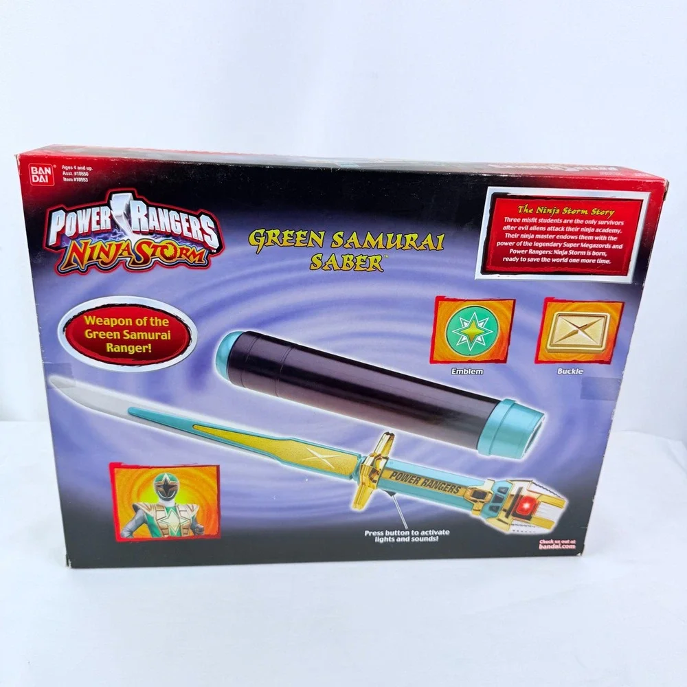 Bandai Power Rangers Ninja Storm Green Samurai Saber Lights Sounds Toy 10553 NEW